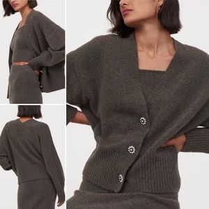 H&M Rhinestone Button Cardigan